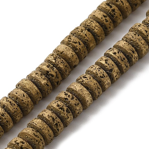 PandaHall Electroplated Natural Lava Rock Beads Strands, Flat Round/Disc, Heishi Beads, Golden Plated, 7x3mm, Hole: 3mm, about 123pcs/strand...
PandaHall Electroplated Natural Lava Rock Beads Strands, Flat Round/Disc, Heishi Beads, Golden Plated, 7x3mm, Hole: 3mm, about 123pcs/strand...