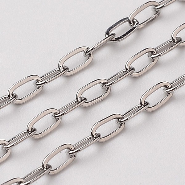 PandaHall 304 Stainless Steel Cable Chains, Soldered, Flat Oval, Stainless Steel Color, 4x2.2mm 304 Stainless Steel
PandaHall 304 Stainless Steel Cable Chains, Soldered, Flat Oval, Stainless Steel Color, 4x2.2mm 304 Stainless Steel
