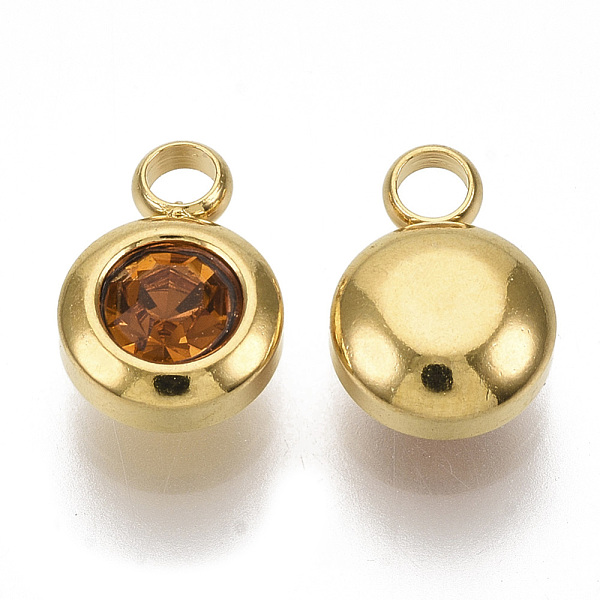 PandaHall Rhinestone Charms, November Birthstone Charms, with 201 Stainless Steel, Flat Round, Golden, Topaz, 9x6.5x4mm, Hole: 1.8mm..., Yellow
PandaHall Rhinestone Charms, November Birthstone Charms, with 201 Stainless Steel, Flat Round, Golden, Topaz, 9x6.5x4mm, Hole: 1.8mm..., Yellow