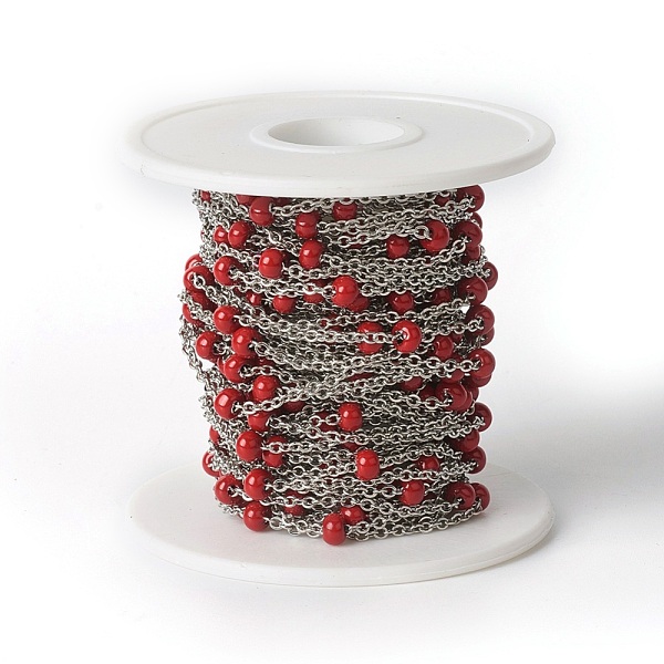 PandaHall 304 Stainless Steel Cable Chains, Satellite Chains, with Enamel, Soldered, with Spool, Flat Oval, Red, 2.4x2x0.4mm, Beads: 4mm...
PandaHall 304 Stainless Steel Cable Chains, Satellite Chains, with Enamel, Soldered, with Spool, Flat Oval, Red, 2.4x2x0.4mm, Beads: 4mm...