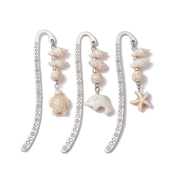 PandaHall 3Pcs 3 Styles Zinc Alloy Hook Bookmarks, Starfish Dolphin Turtle Synthetic Turquoise Bead Pendant Bookmark, Antique Silver, 83mm...
PandaHall 3Pcs 3 Styles Zinc Alloy Hook Bookmarks, Starfish Dolphin Turtle Synthetic Turquoise Bead Pendant Bookmark, Antique Silver, 83mm...
