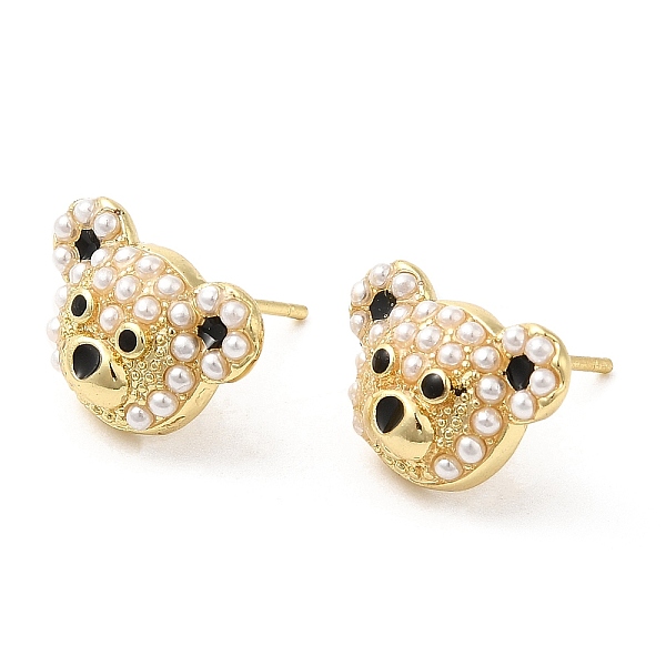 PandaHall Brass Enamel Bear Stud Earrings with Plastic Pearl Beaded, Lead Free & Cadmium Free, Real 18K Gold Plated, 10.5x15.5mm Brass Bear..., Black
PandaHall Brass Enamel Bear Stud Earrings with Plastic Pearl Beaded, Lead Free & Cadmium Free, Real 18K Gold Plated, 10.5x15.5mm Brass Bear..., Black