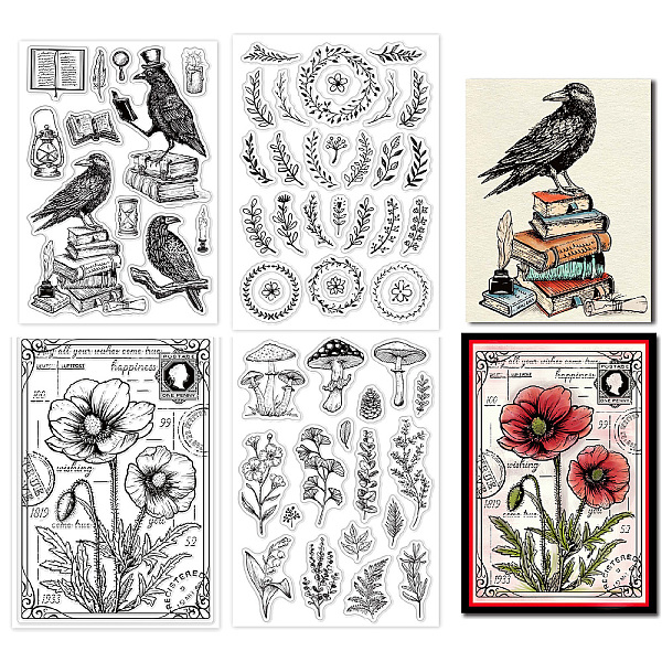 PandaHall CRASPIRE 4 Style Crow Flower Mushroom Olive Leaves Clear Rubber Stamp Transparent Silicone Seals Stamp for Journaling Card Making...
PandaHall CRASPIRE 4 Style Crow Flower Mushroom Olive Leaves Clear Rubber Stamp Transparent Silicone Seals Stamp for Journaling Card Making...