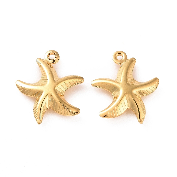PandaHall 304 Stainless Steel Pendants, Starfish Charms, Golden, 16x14x3.3mm, Hole: 1mm 304 Stainless Steel Starfish 
PandaHall 304 Stainless Steel Pendants, Starfish Charms, Golden, 16x14x3.3mm, Hole: 1mm 304 Stainless Steel Starfish