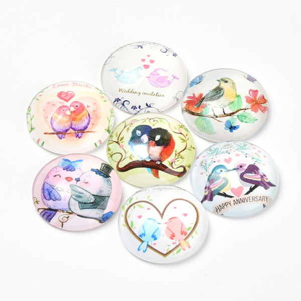 PandaHall Printed Glass Flat Back Cabochons, Dome/Half Round, Bird Pattern, Mixed Color, 10x3.5mm Glass Half Round Multicolor
PandaHall Printed Glass Flat Back Cabochons, Dome/Half Round, Bird Pattern, Mixed Color, 10x3.5mm Glass Half Round Multicolor
