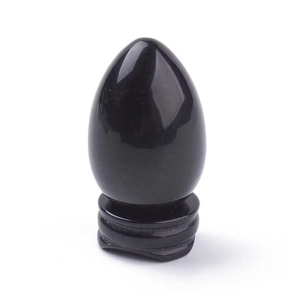 PandaHall Natural Obsidian Display Decorations, with Base, Egg Shape Stone, 56mm, Egg: 47x30mm Obsidian Egg
PandaHall Natural Obsidian Display Decorations, with Base, Egg Shape Stone, 56mm, Egg: 47x30mm Obsidian Egg
