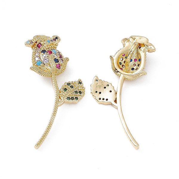 PandaHall Brass Colorful Cubic Zirconia Pendants, Rose Charms, Real 18K Gold Plated, 36x17x2~8mm, Hole: 5x3mm Brass+Cubic Zirconia Flower
PandaHall Brass Colorful Cubic Zirconia Pendants, Rose Charms, Real 18K Gold Plated, 36x17x2~8mm, Hole: 5x3mm Brass+Cubic Zirconia Flower
