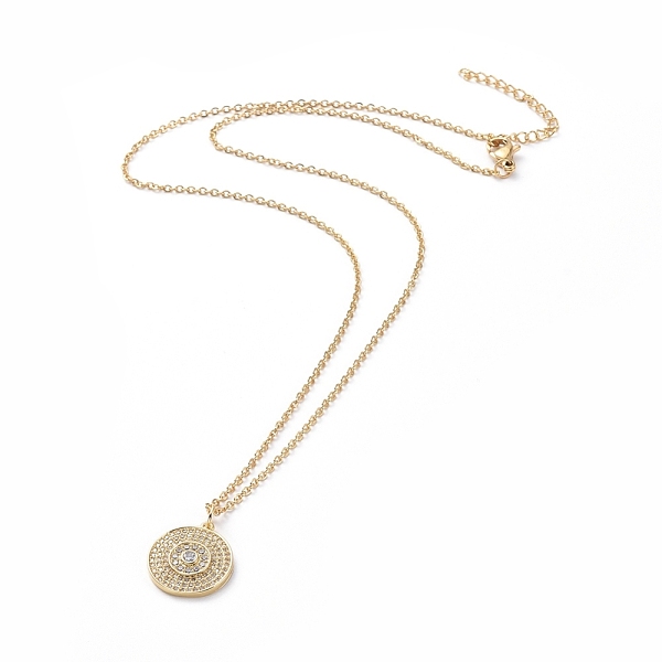 PandaHall 304 Stainless Steel Chain Necklaces, with Brass Micro Pave Cubic Zirconia Pendants, Flat Round, Golden, 17.5 inch(44.5cm) Cubic..., Clear
PandaHall 304 Stainless Steel Chain Necklaces, with Brass Micro Pave Cubic Zirconia Pendants, Flat Round, Golden, 17.5 inch(44.5cm) Cubic..., Clear
