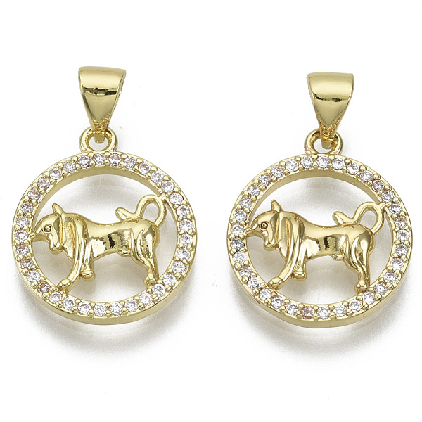 PandaHall Brass Micro Pave Cubic Zirconia Pendants, Nickel Free, with Snap on Bail, Flat Round with Constellation, Clear, Real 18K Gold...
PandaHall Brass Micro Pave Cubic Zirconia Pendants, Nickel Free, with Snap on Bail, Flat Round with Constellation, Clear, Real 18K Gold...