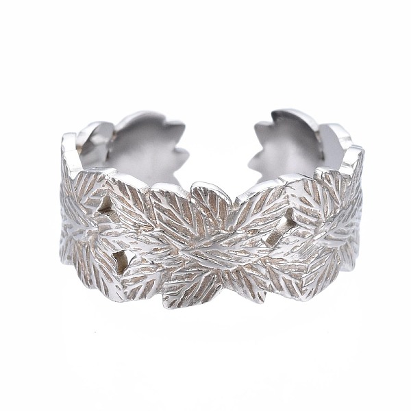 PandaHall 304 Stainless Steel Leaf Wrap Open Cuff Ring, Chunky Ring for Women, Stainless Steel Color, US Size 7(17.3mm) 304 Stainless Steel
PandaHall 304 Stainless Steel Leaf Wrap Open Cuff Ring, Chunky Ring for Women, Stainless Steel Color, US Size 7(17.3mm) 304 Stainless Steel
