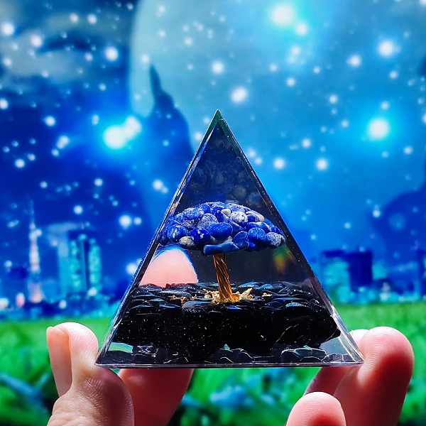 PandaHall Orgonite Pyramid Resin Display Decorations, with Brass & Natural Lapis Lazuli Chips Tree of Life Inside, for Home Office, 50x50mm..., Blue
PandaHall Orgonite Pyramid Resin Display Decorations, with Brass & Natural Lapis Lazuli Chips Tree of Life Inside, for Home Office, 50x50mm..., Blue