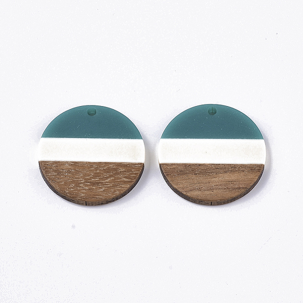 PandaHall Tri-color Resin & Walnut Wood Pendants, Flat Round, Dark Cyan, 28x3.5mm, Hole: 2mm Resin+Wood Flat Round
PandaHall Tri-color Resin & Walnut Wood Pendants, Flat Round, Dark Cyan, 28x3.5mm, Hole: 2mm Resin+Wood Flat Round