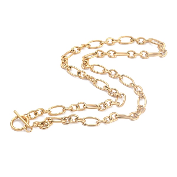 PandaHall Ion Plating(IP) 304 Stainless Steel Figaro Chain Necklaces, with Toggle Clasps, Golden, 20.59 inch(52.3cm) 304 Stainless Steel
PandaHall Ion Plating(IP) 304 Stainless Steel Figaro Chain Necklaces, with Toggle Clasps, Golden, 20.59 inch(52.3cm) 304 Stainless Steel