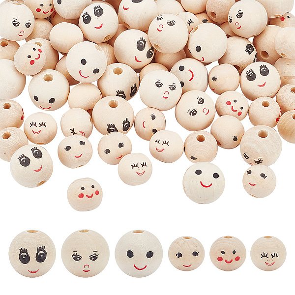 PandaHall ARRICRAFT 120Pca 6 Styles Printed Wood European Beads, Large Hole Round Beads with Smiling Face Pattern, Undyed, BurlyWood..., Orange
PandaHall ARRICRAFT 120Pca 6 Styles Printed Wood European Beads, Large Hole Round Beads with Smiling Face Pattern, Undyed, BurlyWood..., Orange