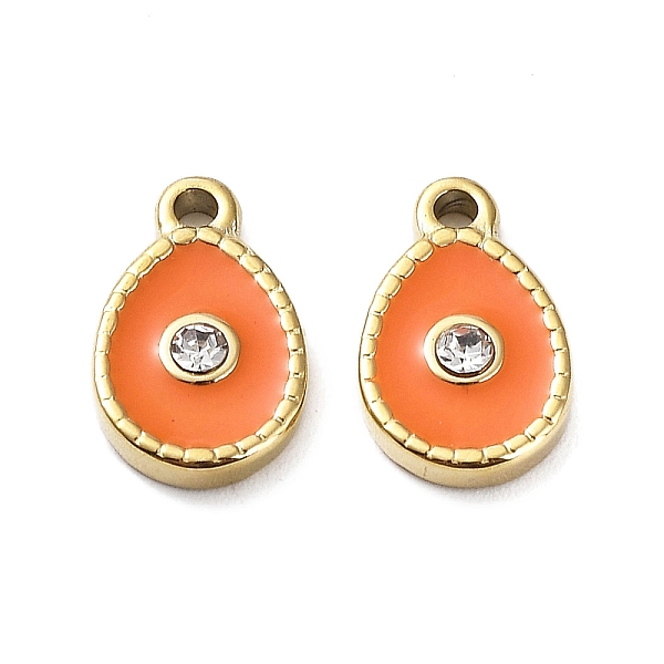 PandaHall Ion Plating(IP) 304 Stainless Steel Charms, with Rhinestone and Enamel, Real 18K Gold Plated, Teardrop Charm, Coral, 12x8x2.5mm..., Red
PandaHall Ion Plating(IP) 304 Stainless Steel Charms, with Rhinestone and Enamel, Real 18K Gold Plated, Teardrop Charm, Coral, 12x8x2.5mm..., Red