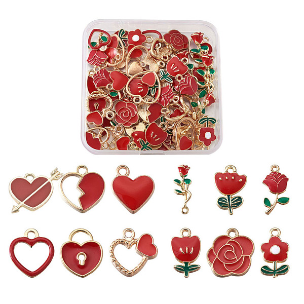 PandaHall Alloy Enamel Pendants, Heart & Flower, Golden, Red, 72pcs/box Alloy+Enamel Flower Red
PandaHall Alloy Enamel Pendants, Heart & Flower, Golden, Red, 72pcs/box Alloy+Enamel Flower Red