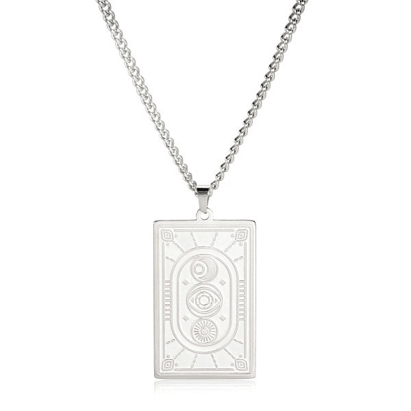 PandaHall 304 Stainless steel Rectangle Pendant Necklace for Men Women, Stainless Steel Color, Oval Pattern, 23.62 inch(60cm) Stainless...
PandaHall 304 Stainless steel Rectangle Pendant Necklace for Men Women, Stainless Steel Color, Oval Pattern, 23.62 inch(60cm) Stainless...