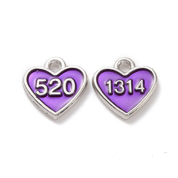 PandaHall Valentine's Day Alloy Enamel Pendants, Heart with Number 520 & 1314, Mixed Color, Platinum, 11x11x1.5mm, Hole: 1.6mm Alloy+Enamel..., Multicolor
PandaHall Valentine's Day Alloy Enamel Pendants, Heart with Number 520 & 1314, Mixed Color, Platinum, 11x11x1.5mm, Hole: 1.6mm Alloy+Enamel..., Multicolor