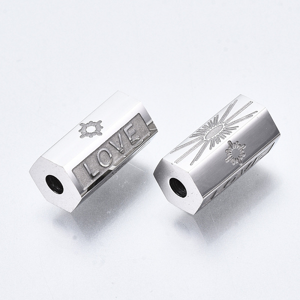 PandaHall 304 Stainless Steel Beads, Hexagonal Prism with Word Love, Stainless Steel Color, 11.5x6.5x6mm, Hole: 2mm 304 Stainless Steel...
PandaHall 304 Stainless Steel Beads, Hexagonal Prism with Word Love, Stainless Steel Color, 11.5x6.5x6mm, Hole: 2mm 304 Stainless Steel...