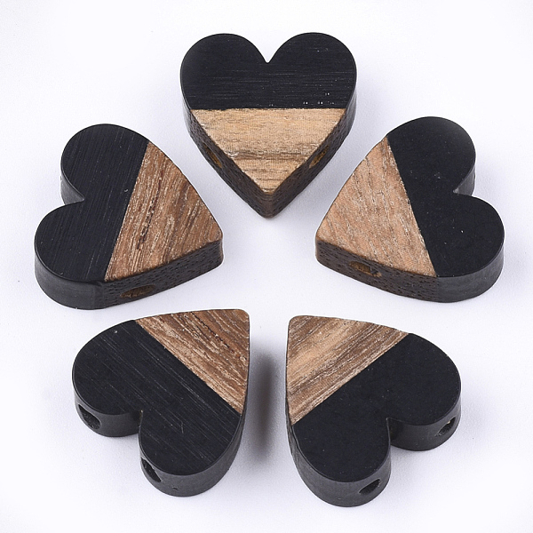 PandaHall Resin & Walnut Wood Multi Strand Links, Heart, Black, 17.5~18x17x5.5~6.5mm, Hole: 2mm Resin+Wood Heart Black
PandaHall Resin & Walnut Wood Multi Strand Links, Heart, Black, 17.5~18x17x5.5~6.5mm, Hole: 2mm Resin+Wood Heart Black