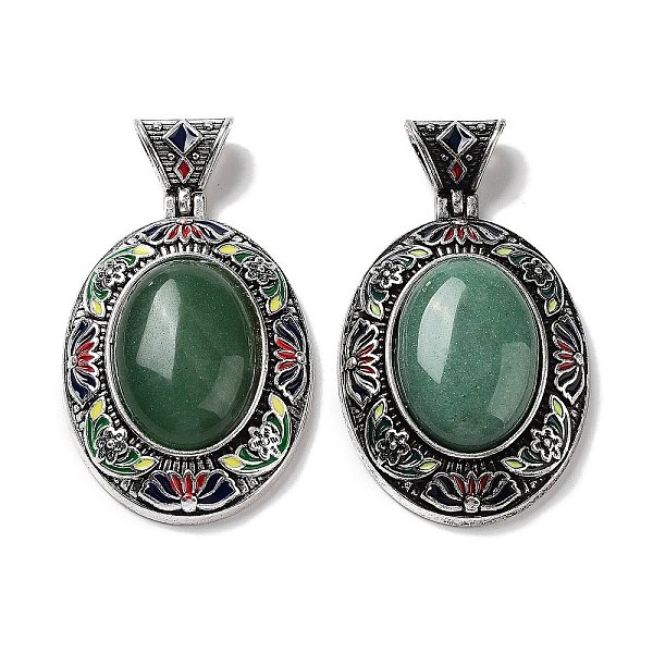 PandaHall Natural Green Aventurine Pendants, Antique Silver Tone Alloy Enamel Oval Charms, 45x32x12.5mm, Hole: 6.3x5mm Green Aventurine Oval
PandaHall Natural Green Aventurine Pendants, Antique Silver Tone Alloy Enamel Oval Charms, 45x32x12.5mm, Hole: 6.3x5mm Green Aventurine Oval