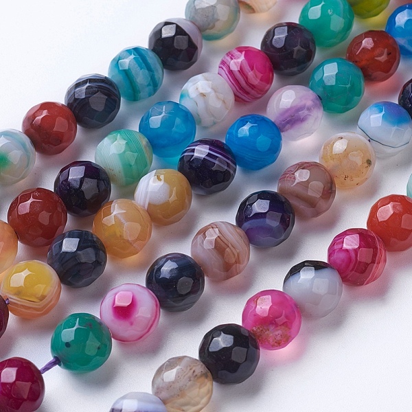 PandaHall Natural Striped Agate/Banded Agate Beads Strands, Dyed & Heated, Faceted, Grade A, Round, Mixed Color, 8mm, Hole: 1.2mm, about..., Multicolor
PandaHall Natural Striped Agate/Banded Agate Beads Strands, Dyed & Heated, Faceted, Grade A, Round, Mixed Color, 8mm, Hole: 1.2mm, about..., Multicolor