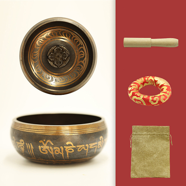 PandaHall Tibetan Brass Singing Bowl & Wood Striker & Random Color Cloth Mat & Burlap Bag Set, Nepal Buddha Meditation Sound Bowl, Yoga...
PandaHall Tibetan Brass Singing Bowl & Wood Striker & Random Color Cloth Mat & Burlap Bag Set, Nepal Buddha Meditation Sound Bowl, Yoga...
