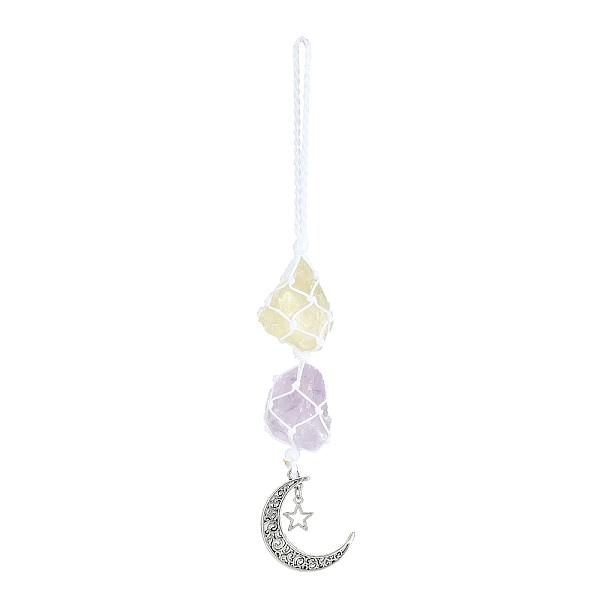 PandaHall Nuggets Natural Gemstone Pocket Pendant Decorations, Moon Star Alloy Charms and Nylon Thread Hanging Ornaments, 205~215mm Citrine...
PandaHall Nuggets Natural Gemstone Pocket Pendant Decorations, Moon Star Alloy Charms and Nylon Thread Hanging Ornaments, 205~215mm Citrine...