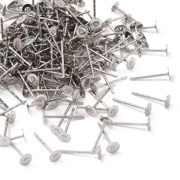 PandaHall 316 Surgical Stainless Steel Flat Round Blank Peg Stud Earring Settings, Stainless Steel Color, Tray: 4mm, 12x4mm, Pin: 0.8mm 316...
PandaHall 316 Surgical Stainless Steel Flat Round Blank Peg Stud Earring Settings, Stainless Steel Color, Tray: 4mm, 12x4mm, Pin: 0.8mm 316...