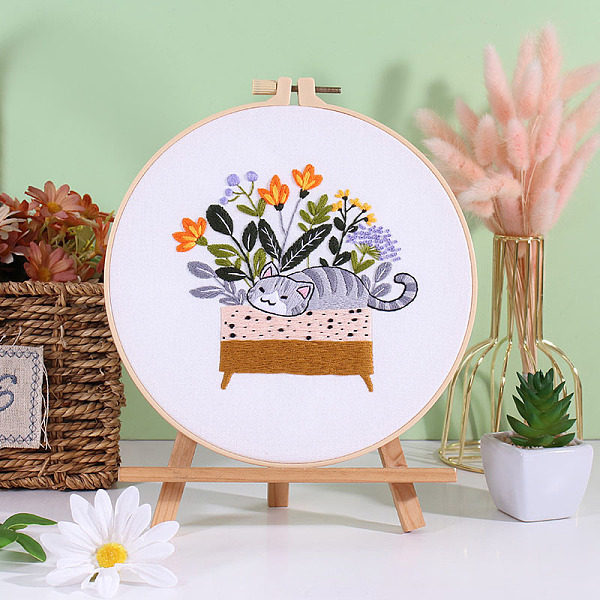 PandaHall Flower DIY Embroidery Kits, Including Printed Fabric, Embroidery Thread & Needles, Embroidery Hoop, Silver, 200mm Cloth Cat Shape...
PandaHall Flower DIY Embroidery Kits, Including Printed Fabric, Embroidery Thread & Needles, Embroidery Hoop, Silver, 200mm Cloth Cat Shape...