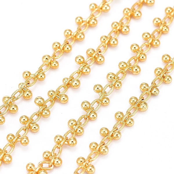 PandaHall Handmade Brass Beaded Chains, with Spool, Soldered, Long-Lasting Plated, Real 18K Gold Plated, 1.5~3mm, about 32.8 Feet(10m)/roll...
PandaHall Handmade Brass Beaded Chains, with Spool, Soldered, Long-Lasting Plated, Real 18K Gold Plated, 1.5~3mm, about 32.8 Feet(10m)/roll...