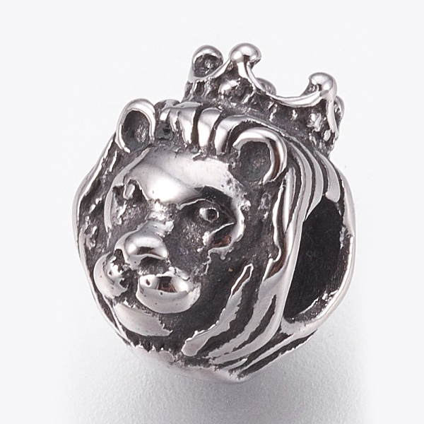 PandaHall 316 Surgical Stainless Steel European Beads, Large Hole Beads, Lion with Crown, Antique Silver, 12x9x10mm, Hole: 4.5mm 316...
PandaHall 316 Surgical Stainless Steel European Beads, Large Hole Beads, Lion with Crown, Antique Silver, 12x9x10mm, Hole: 4.5mm 316...