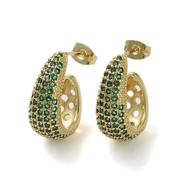 PandaHall Brass Micro Pave Cubic Zirconia Stud Earrings, Half Hoop Earrrings, Sea Green, 20x18mm Cubic Zirconia
PandaHall Brass Micro Pave Cubic Zirconia Stud Earrings, Half Hoop Earrrings, Sea Green, 20x18mm Cubic Zirconia