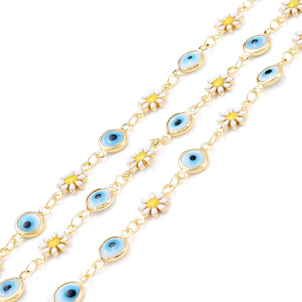 PandaHall Handmade Brass Enamel Link Chains, Flat Round with Evil Eye & Flower, with Glass, Long-Lasting Plated, Soldered, with Spool...
PandaHall Handmade Brass Enamel Link Chains, Flat Round with Evil Eye & Flower, with Glass, Long-Lasting Plated, Soldered, with Spool...