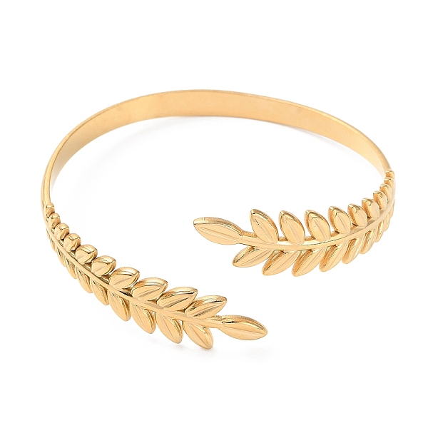 PandaHall 304 Stainless Steel Cuff Bangles, Leaf, Golden, Inner Diameter: 2-1/8 inch(5.4cm) 304 Stainless Steel Leaf
PandaHall 304 Stainless Steel Cuff Bangles, Leaf, Golden, Inner Diameter: 2-1/8 inch(5.4cm) 304 Stainless Steel Leaf