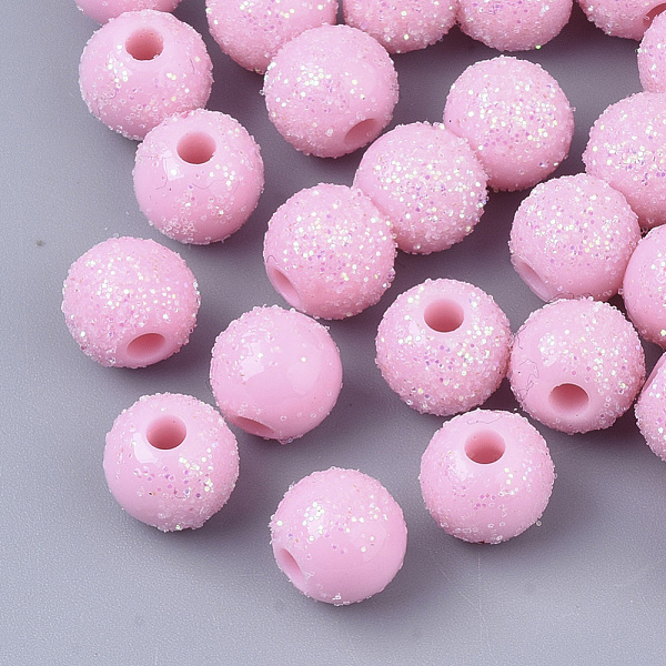 PandaHall Opaque Acrylic Beads, with Glitter Powder, Round, Pearl Pink, 8.5x7mm, Hole: 2mm Acrylic Round Pink
PandaHall Opaque Acrylic Beads, with Glitter Powder, Round, Pearl Pink, 8.5x7mm, Hole: 2mm Acrylic Round Pink