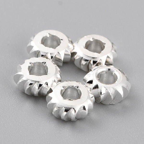 PandaHall Brass Beads, Long-Lasting Plated, Corrugated Rondelle, 925 Sterling Silver Plated, 5x2mm, Hole: 1.8mm Brass Rondelle
PandaHall Brass Beads, Long-Lasting Plated, Corrugated Rondelle, 925 Sterling Silver Plated, 5x2mm, Hole: 1.8mm Brass Rondelle