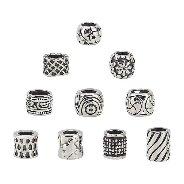 PandaHall Unicraftale 10Pcs 10 Styles 304 Stainless Steel Large Hole Beads, Column & Drum, Antique Silver, 8.5~12x7~11.5mm, Hole: 5~7.5mm...
PandaHall Unicraftale 10Pcs 10 Styles 304 Stainless Steel Large Hole Beads, Column & Drum, Antique Silver, 8.5~12x7~11.5mm, Hole: 5~7.5mm...