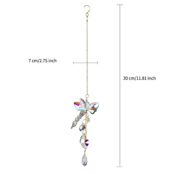 PandaHall Glass Hanging Ornaments, Heart/Teardrop Tassel Suncatchers for Home Outdoor Decoration, Dragonfly, 300mm Glass Dragonfly
PandaHall Glass Hanging Ornaments, Heart/Teardrop Tassel Suncatchers for Home Outdoor Decoration, Dragonfly, 300mm Glass Dragonfly