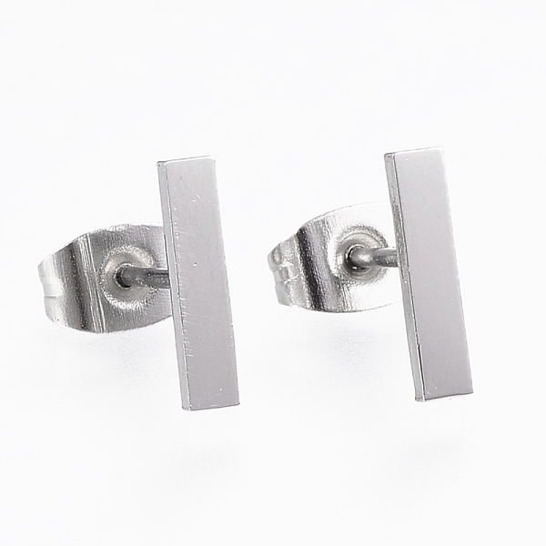 PandaHall 304 Stainless Steel Stud Earrings, Hypoallergenic Earrings, Rectangle, Stainless Steel Color, 10x2x1mm, Pin: 0.8mm 304 Stainless...
PandaHall 304 Stainless Steel Stud Earrings, Hypoallergenic Earrings, Rectangle, Stainless Steel Color, 10x2x1mm, Pin: 0.8mm 304 Stainless...