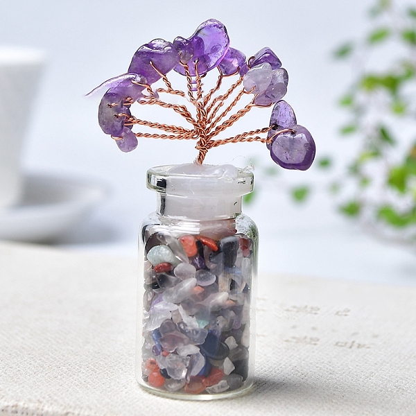 PandaHall Natural Amethyst Chips Tree Decorations, Glass Wishing Bottle Base with Copper Wire Feng Shui Energy Stone Gift for Home Desktop...
PandaHall Natural Amethyst Chips Tree Decorations, Glass Wishing Bottle Base with Copper Wire Feng Shui Energy Stone Gift for Home Desktop...