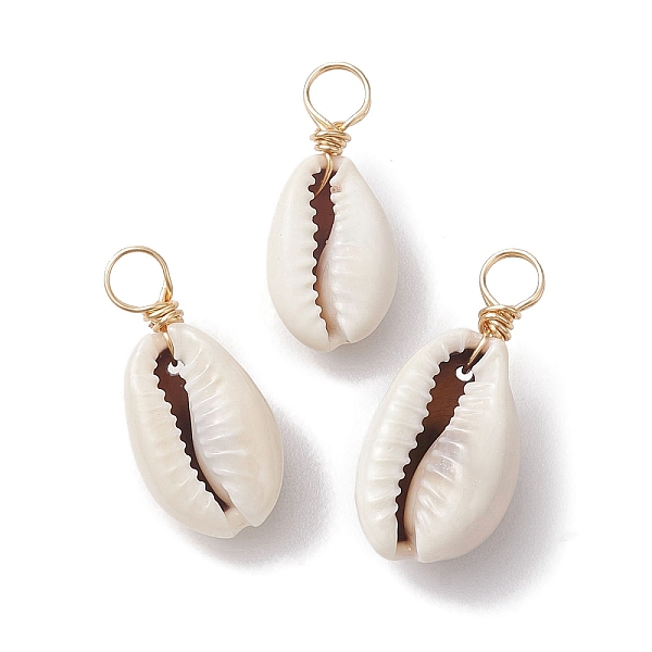 PandaHall Natural Cowrie Shell Pendants, Shell Shape Charms with Copper Wire Loops, Light Gold, 21.5~25.5x9.5~11.5x7~9.5mm, Hole: 4mm Cowrie...
PandaHall Natural Cowrie Shell Pendants, Shell Shape Charms with Copper Wire Loops, Light Gold, 21.5~25.5x9.5~11.5x7~9.5mm, Hole: 4mm Cowrie...
