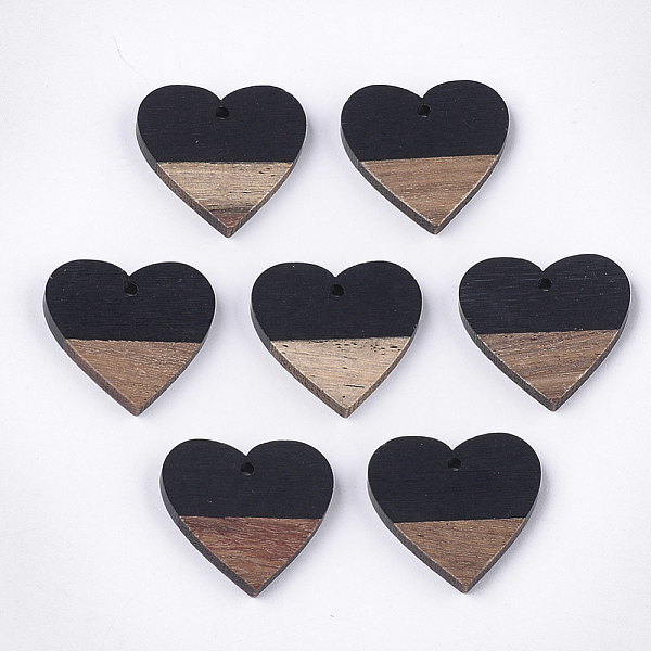 PandaHall Resin & Walnut Wood Pendants, Heart, Black, 24x25x3.5~4mm, Hole: 2mm Resin+Wood Heart Black
PandaHall Resin & Walnut Wood Pendants, Heart, Black, 24x25x3.5~4mm, Hole: 2mm Resin+Wood Heart Black