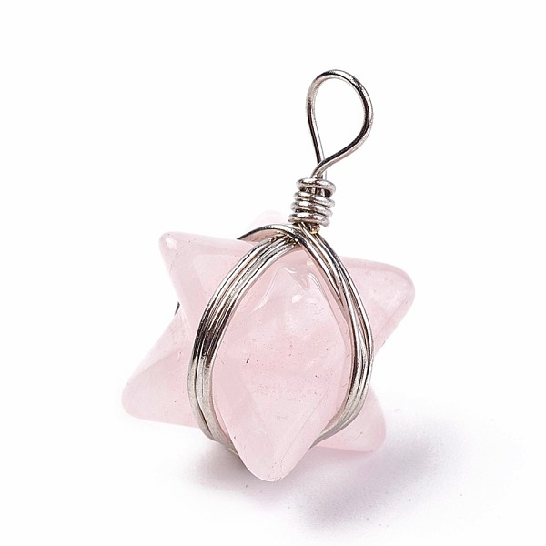 PandaHall Natural Rose Quartz Pendants, with Brass Findings, Merkaba Star, Platinum, 24~27x17x17mm, Hole: 3.5~4mm Rose Quartz Star
PandaHall Natural Rose Quartz Pendants, with Brass Findings, Merkaba Star, Platinum, 24~27x17x17mm, Hole: 3.5~4mm Rose Quartz Star