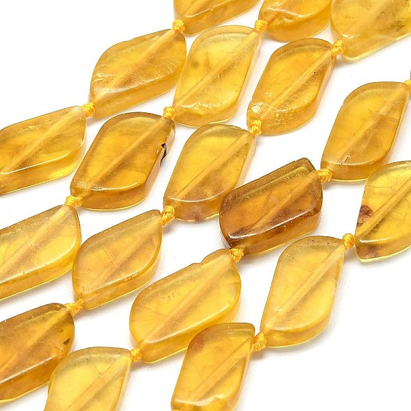 PandaHall Natural Yellow Fluorite Beads Strands, Leaf, 21.5x10.5~11x5.5~6mm, Hole: 0.8~1mm, about 17~19pcs/strand, 14.96~16.14 inch(38~41cm)...
PandaHall Natural Yellow Fluorite Beads Strands, Leaf, 21.5x10.5~11x5.5~6mm, Hole: 0.8~1mm, about 17~19pcs/strand, 14.96~16.14 inch(38~41cm)...