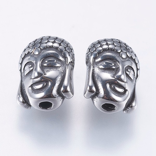 PandaHall 304 Stainless Steel Beads, Reversible, Buddha, Antique Silver, 11.5x9x6.5mm, Hole: 1.5mm 304 Stainless Steel Human
PandaHall 304 Stainless Steel Beads, Reversible, Buddha, Antique Silver, 11.5x9x6.5mm, Hole: 1.5mm 304 Stainless Steel Human