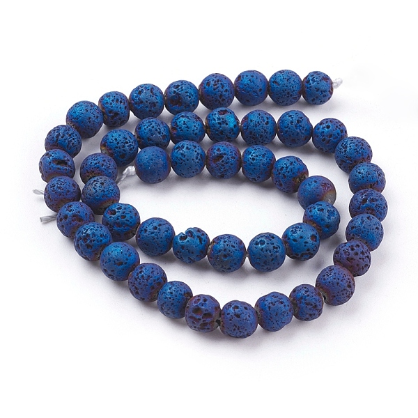 PandaHall Vacuum Plating Electroplated Natural Lava Rock Bead Strands, Round, Blue Plated, 8~8.5mm, Hole: 1mm, about 48pcs/strand, 15.35...
PandaHall Vacuum Plating Electroplated Natural Lava Rock Bead Strands, Round, Blue Plated, 8~8.5mm, Hole: 1mm, about 48pcs/strand, 15.35...