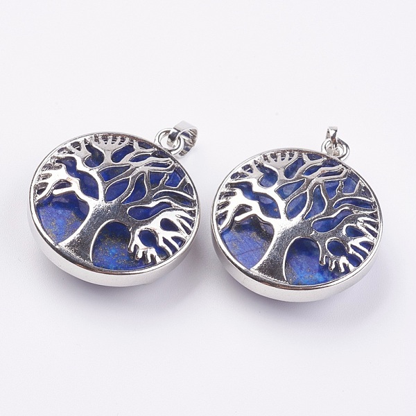 PandaHall Natural Lapis Lazuli Pendants, with Platinum Tone Brass Findings, Flat Round with Tree of Life, 31.5x28x11.5mm, Hole: 5x7mm Lapis...
PandaHall Natural Lapis Lazuli Pendants, with Platinum Tone Brass Findings, Flat Round with Tree of Life, 31.5x28x11.5mm, Hole: 5x7mm Lapis...