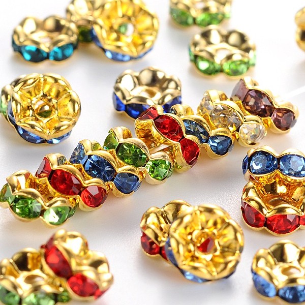 PandaHall Brass Rhinestone Spacer Beads, Grade A Mix, Rondelle, Golden and Nickel Free, Assorted Colors, about 7mm in diameter, 3.2mm thick..., Multicolor
PandaHall Brass Rhinestone Spacer Beads, Grade A Mix, Rondelle, Golden and Nickel Free, Assorted Colors, about 7mm in diameter, 3.2mm thick..., Multicolor
