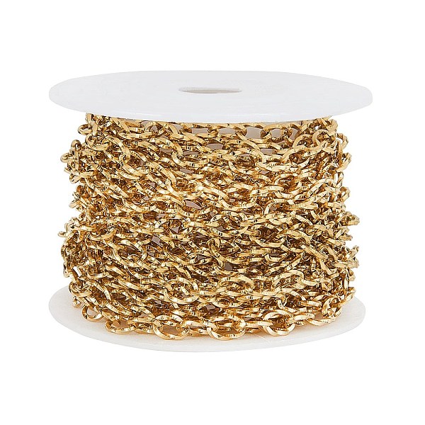 PandaHall Vacuum Plating 304 Stainless Steel Cable Chains, Textured, Unwelded, with Spool, Oval, Golden, 5.5mm, 5m/roll 304 Stainless Steel
PandaHall Vacuum Plating 304 Stainless Steel Cable Chains, Textured, Unwelded, with Spool, Oval, Golden, 5.5mm, 5m/roll 304 Stainless Steel